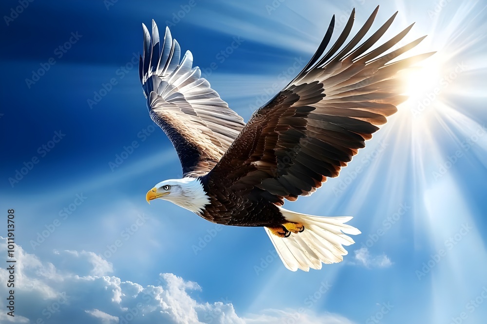 Fototapeta premium a brave of eagle flying on the sky