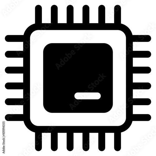 Processor Simple Solid Icon