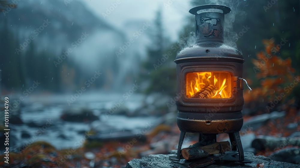 Cozy Campfire in the Rain: A Forest Retreat Cozy Campfire in the Rain: A Forest Retreat