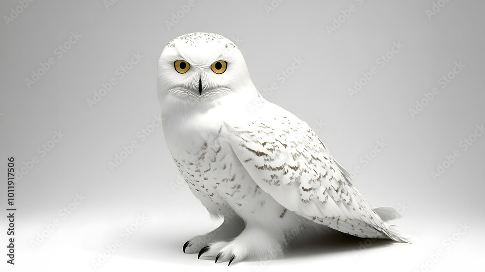 Snowy owl with vivid yellow eyes Snowy owl with vivid yellow eyes