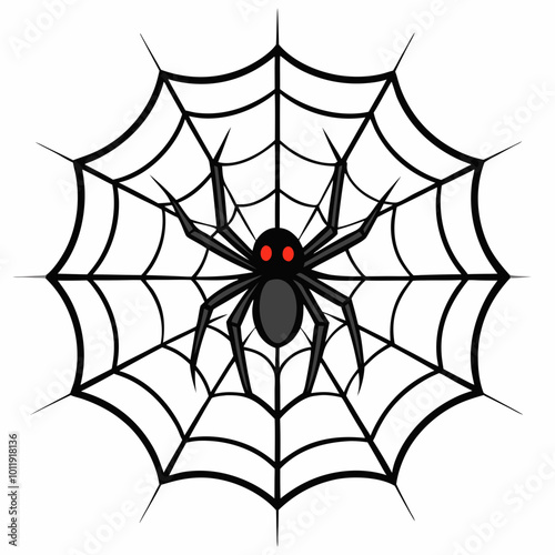 Spider web vector on a white background. the spider