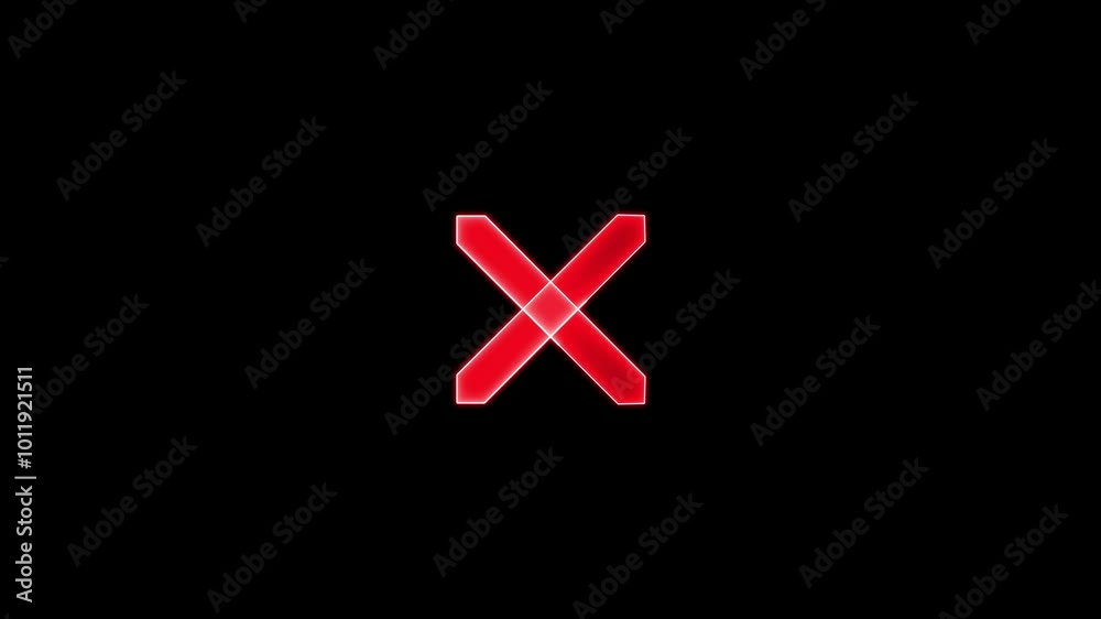 Cross mark, X mark. X cross mark shape icon animation. Cross mark, X mark. X cross mark shape icon animation.