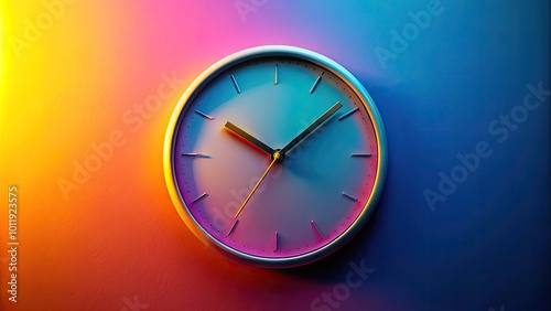 Classic Analog Clock Displaying 9:00 Time with Minimalist Design and Soft Lighting Background