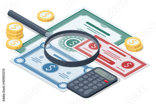 Isometric Treasury Bonds T-Bonds , Municipal or Sovereign Bonds. government bonds are a secure way for investors to earn steady returns while funding essential government projects