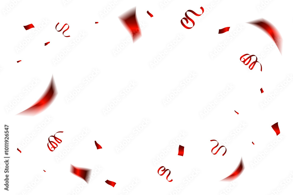 Many Falling Red Tiny Confetti Isolated On White Background. Happy Birthday. Congratulations Wallpaper. Vector Illustration Many Falling Red Tiny Confetti Isolated On White Background. Happy Birthday. Congratulations Wallpaper. Vector Illustration