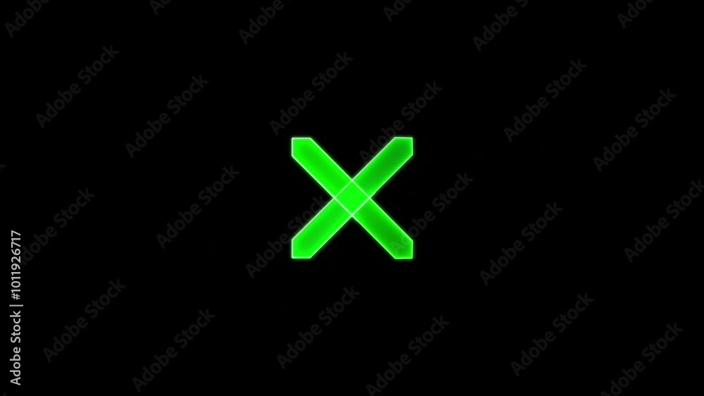 X cross mark shape icon animation. Cross mark, X mark. X cross mark shape icon animation. Cross mark, X mark.