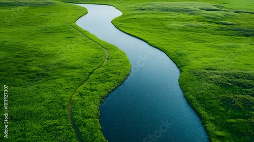 Colorful Flower Field with Road and River Running Through It, Minimalist Nature Landscape, Abstract Image, Texture, Pattern Background, Wallpaper, Cover and Screen for Smartphone, PC, Laptop, 9:16 and