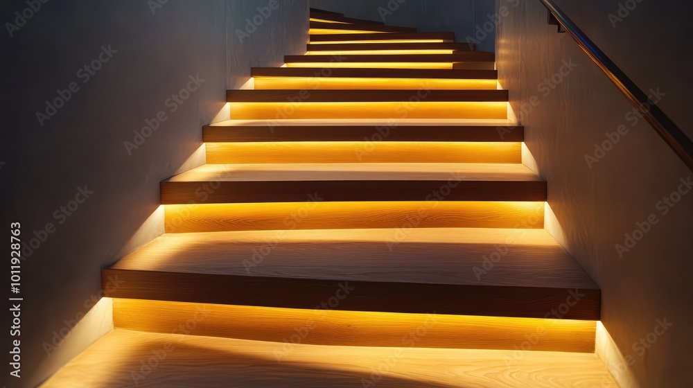 Illuminated Staircase in Large House - AI Generated Illuminated Staircase in Large House - AI Generated