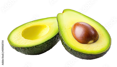 Fresh avocado isolated on transparent background.