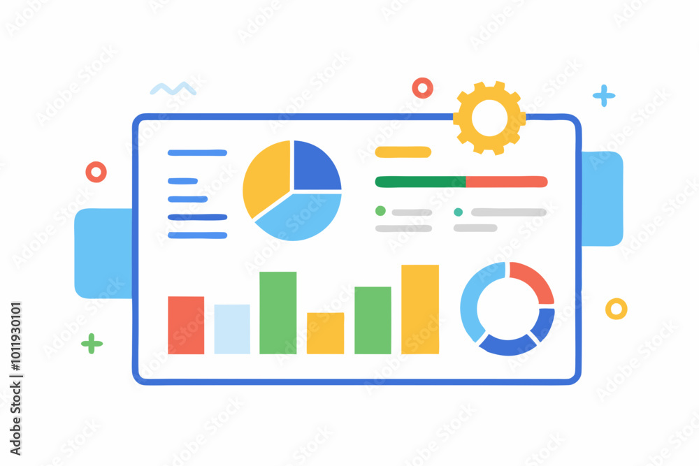 Analytics Dashboards creative vector design on a white background Analytics Dashboards creative vector design on a white background