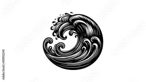 Wave silhouette vector illustration.
