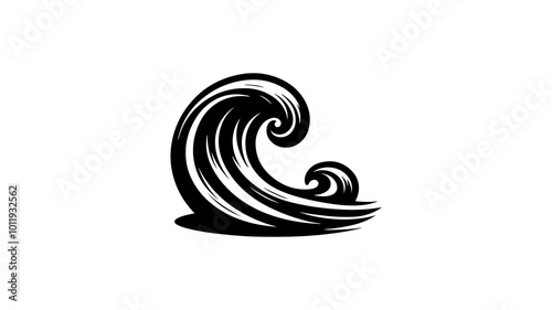 Wave silhouette vector illustration.