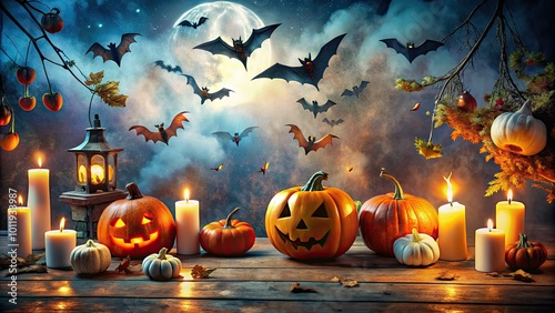 Get ready for a spine-chilling Halloween party! Enjoy bats, ghosts, pumpkins, and eerie decor. Join us for a night of frightful fun and spooky surprises! photo