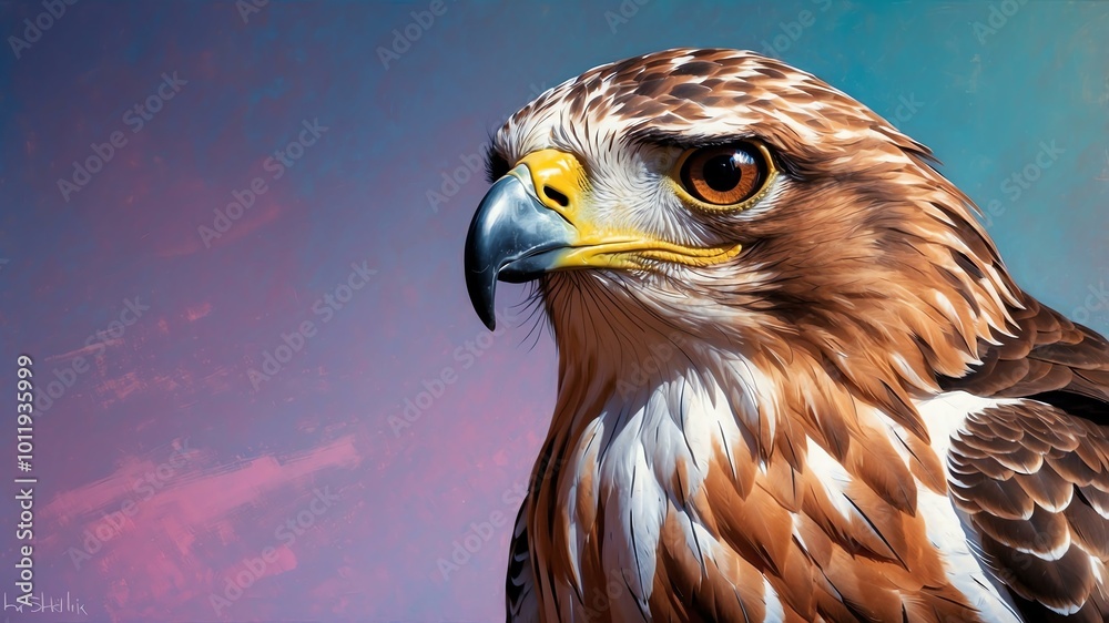 hawk illustration high-quality image and aesthetic dreamy acrylics style background hawk illustration high-quality image and aesthetic dreamy acrylics style background
