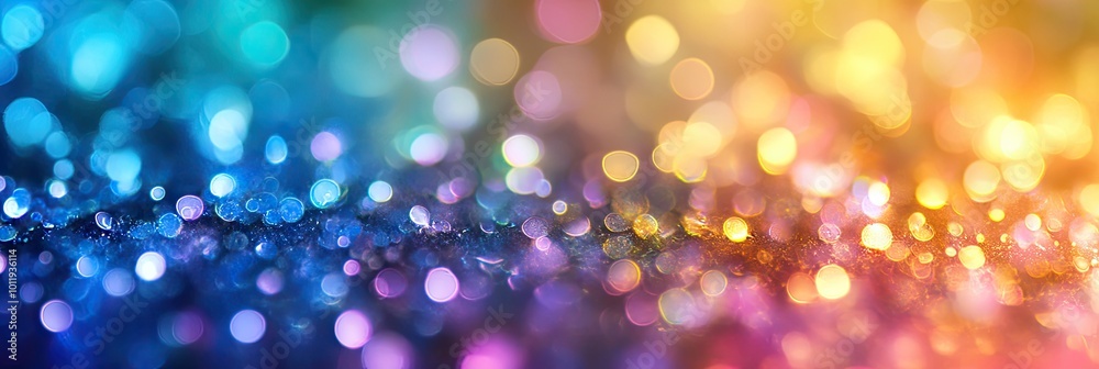 A soft focus rainbow bokeh effect, with glowing light spots in various sizes and rainbow hues A soft focus rainbow bokeh effect, with glowing light spots in various sizes and rainbow hues
