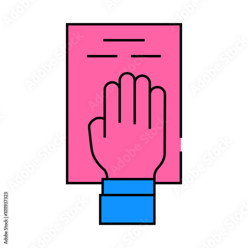 oath on constitution line icon vector. oath on constitution sign. isolated symbol illustration