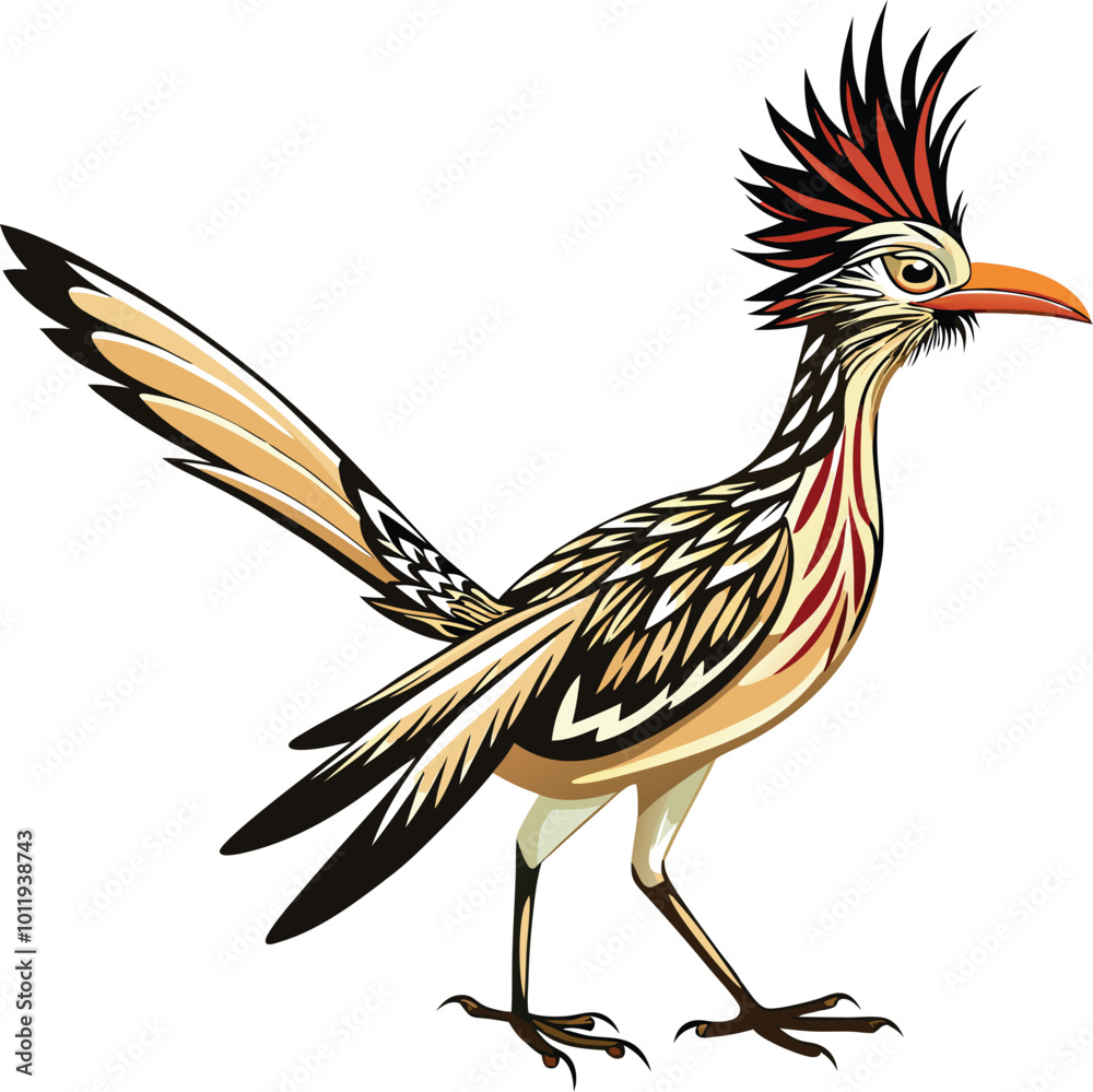 Fototapeta premium roadrunner vector illustration silhouette image icon