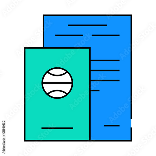 passport and ballot line icon vector. passport and ballot sign. isolated symbol illustration
