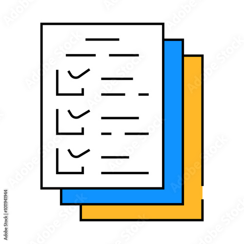 ballots paper lists line icon vector. ballots paper lists sign. isolated symbol illustration