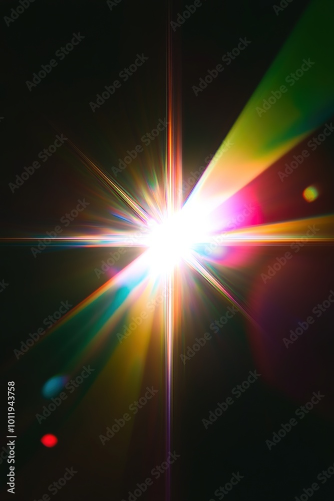 Obraz premium chromatic lens flare on a black background
