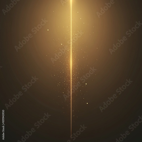 A golden, radiant dot, howering slightly above with a featureless straight column below, ending in a single point photo