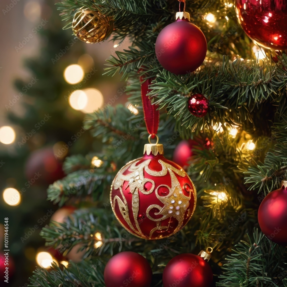 A stunning arrangement of Christmas decorations is beautifully displayed, creating a festive atmosphere. The vibrant colors of red, green, gold, and silver fill the scene. A stunning arrangement of Christmas decorations is beautifully displayed, creating a festive atmosphere. The vibrant colors of red, green, gold, and silver fill the scene.