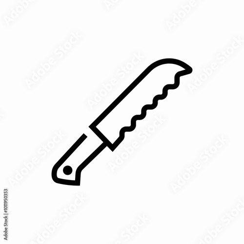 bread knife icon sign vector