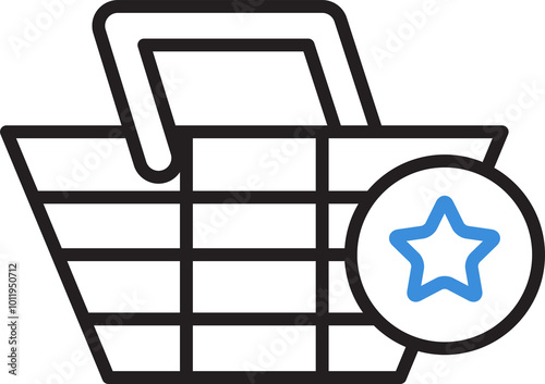 Shopping Basket with Star Icon
 photo