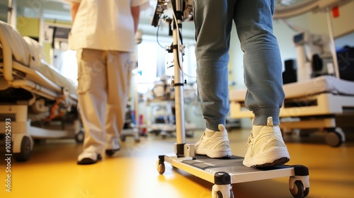 Feet of Medical Professional in Hospital Ward