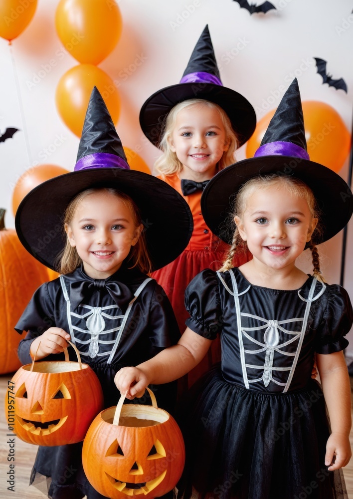 Little kids at a Halloween party Little kids at a Halloween party