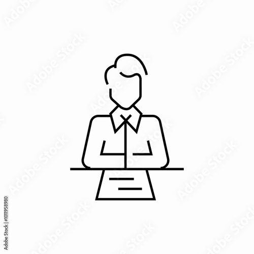 tv presenter journalist icon sign vector