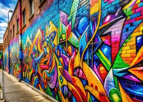 Colorful ABCs Graffiti Art on Urban Wall Showcasing Creative Alphabet Expression in Street Culture