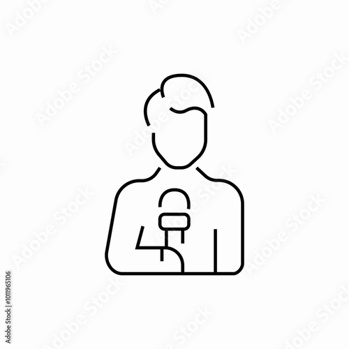 journalist man icon sign vector