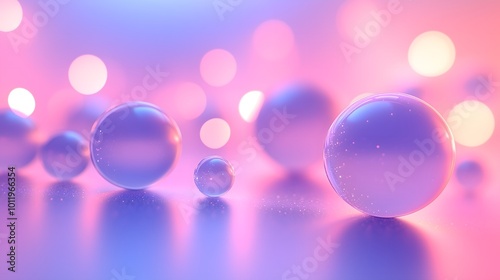 
A pastel blue abstract background with soft glowing circles, floating light orbs gently fading into the background, creating a calm and soothing effect