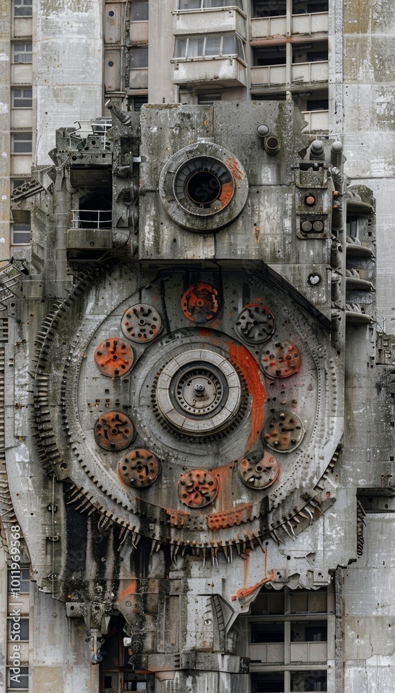 A close-up view of a large, intricate gear mechanism, revealing a captivating blend of industrial design and weathered patina. A close-up view of a large, intricate gear mechanism, revealing a captivating blend of industrial design and weathered patina.
