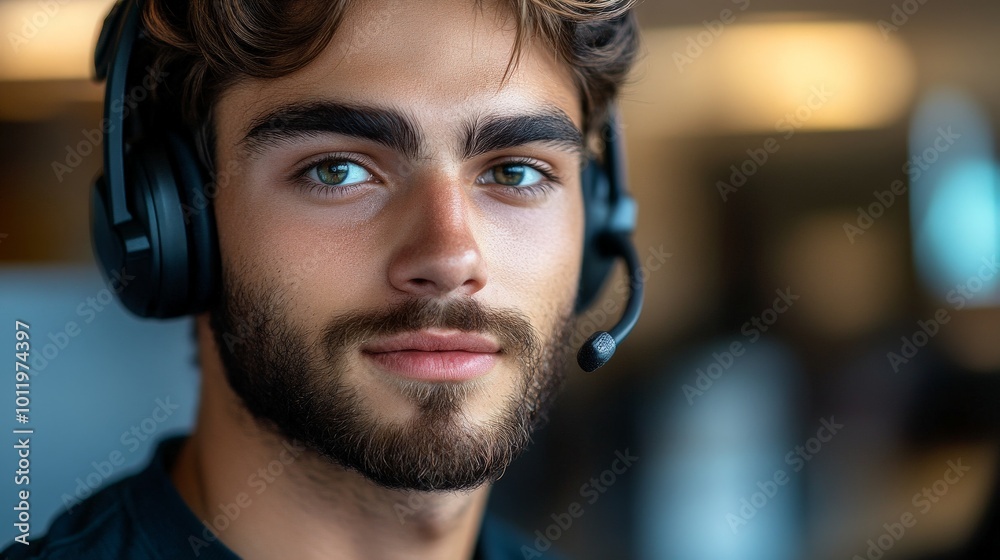 Friendly Customer Service Agent Assisting Clients with Professional Help and Support Friendly Customer Service Agent Assisting Clients with Professional Help and Support