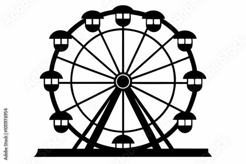 Ferris wheel silhouette vector illustration on a white background