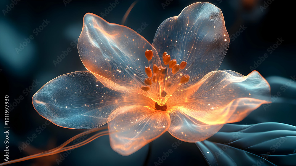 Obraz premium Glowing Translucent Flower Illustration