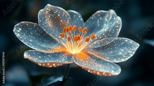 Glowing Glass Flower Illustration