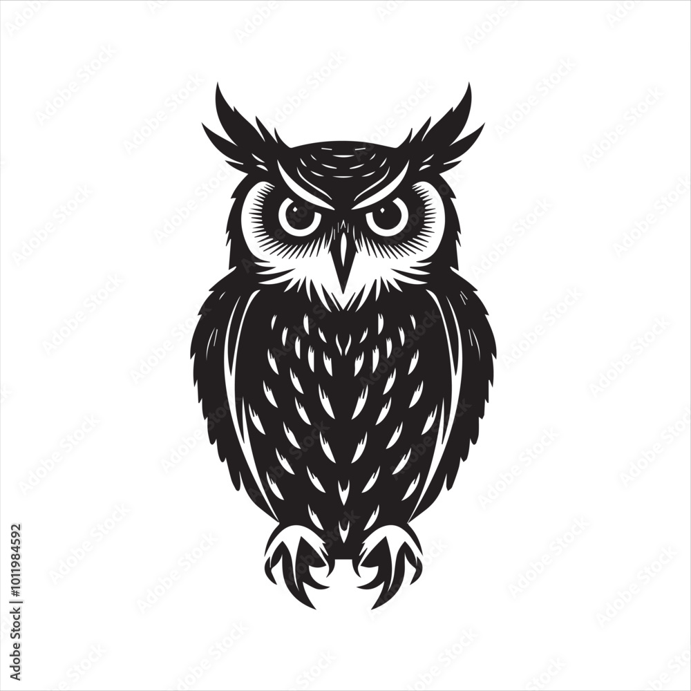 Obraz premium owl on white background,owl, bird, cartoon, animal, illustration, vector, cute, character, nature, art, design, drawing, wing, halloween, beak, feather, eyes, branch, fun, funny, wise, wild, icon,