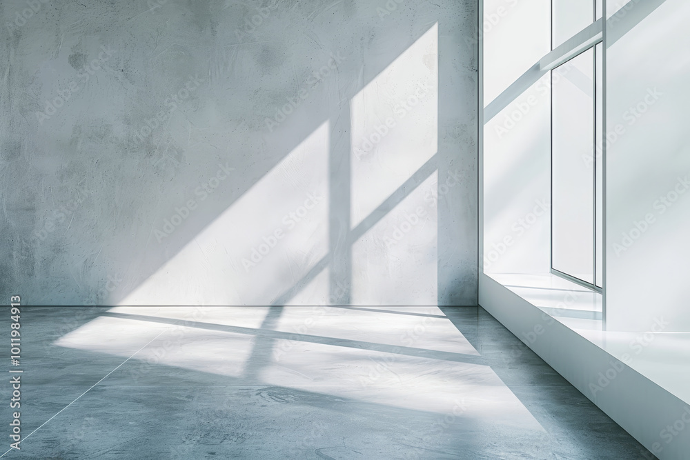 Obraz premium A large room with a window and a wall