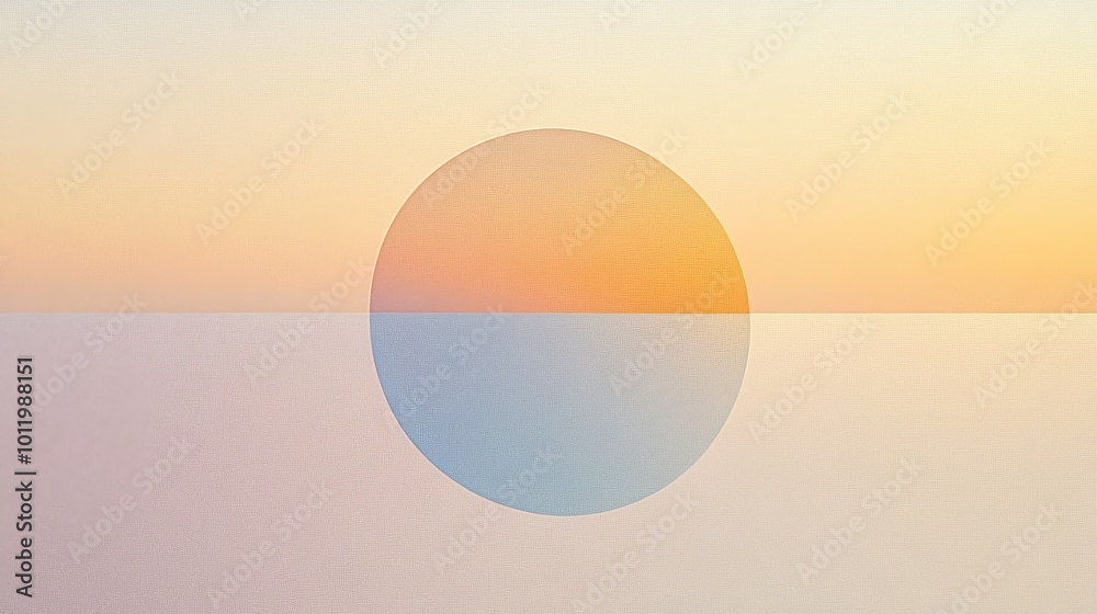 A calming gradient blends lavender hues with a tranquil circle where sky meets horizon A calming gradient blends lavender hues with a tranquil circle where sky meets horizon