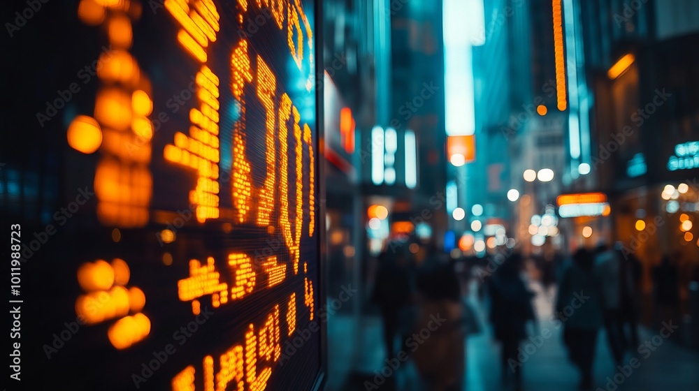 Stock market graph displayed on an LED screen, symbolizing the concept of business and finance. Stock market graph displayed on an LED screen, symbolizing the concept of business and finance.