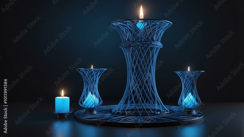 3d wireframe model of a candle holder design concept background 3d wireframe model of a candle holder design concept background
