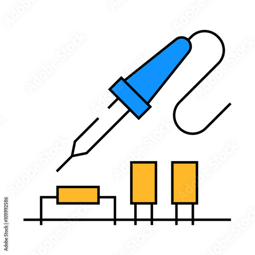 iron solder soldering line icon vector. iron solder soldering sign. isolated symbol illustration