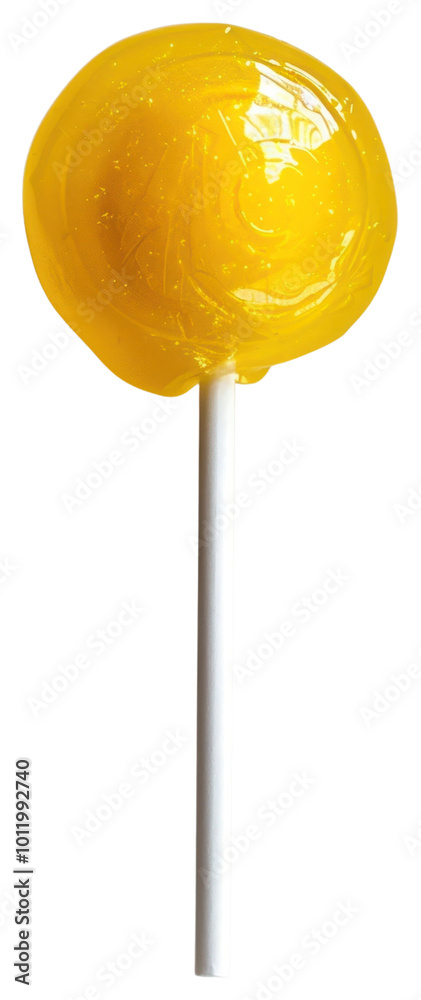 PNG Bright yellow candy lollipop