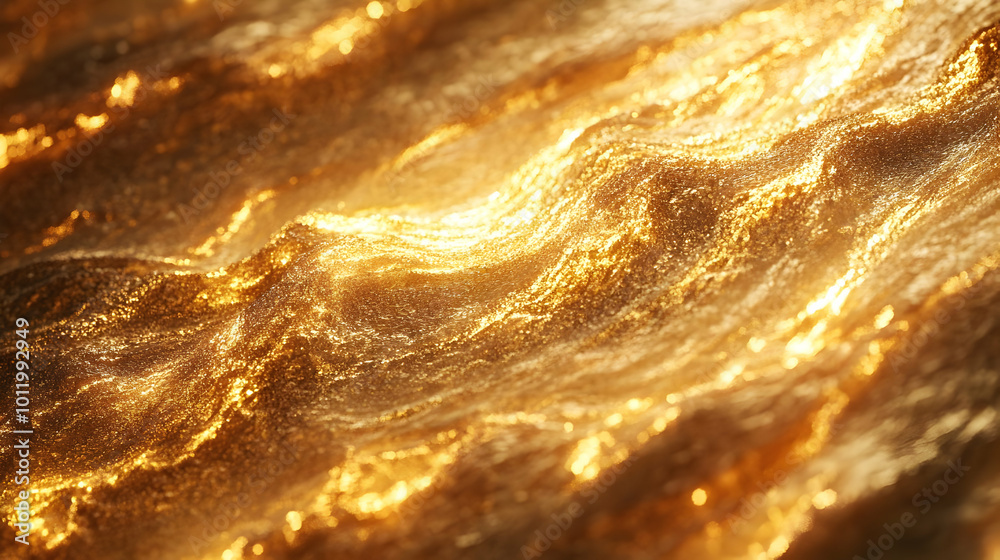 Golden Abstract Background with Glowing Texture