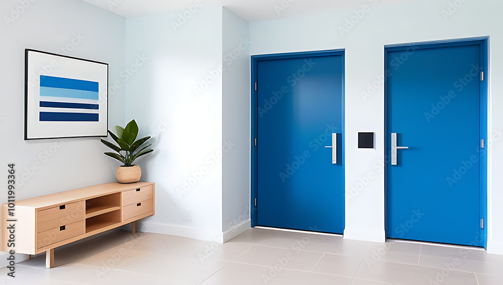 Fototapeta premium modern entrance hall blue door