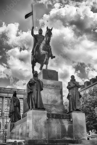 Canvas Print Equestrian statue of Saint Wenceslas in Prague, Czech Republic