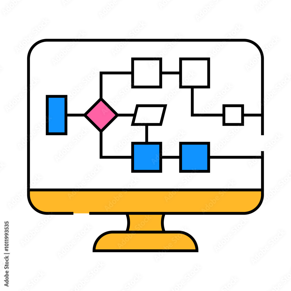 electrical circuit computer screen line icon vector. electrical circuit computer screen sign. isolated symbol illustration electrical circuit computer screen line icon vector. electrical circuit computer screen sign. isolated symbol illustration